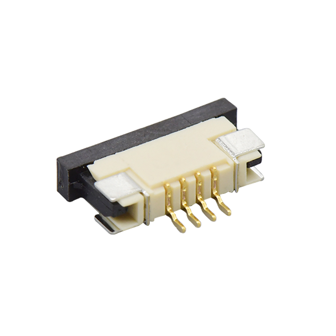 FPC1.0Pitch-H2.5卧贴下接触抽屉式 4pin 本色 镀全金G/F